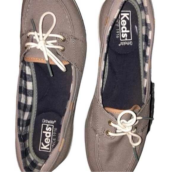 Keds Women's Size 8 Grey Canvas Boat Deck Shoes - Picture 3 of 12